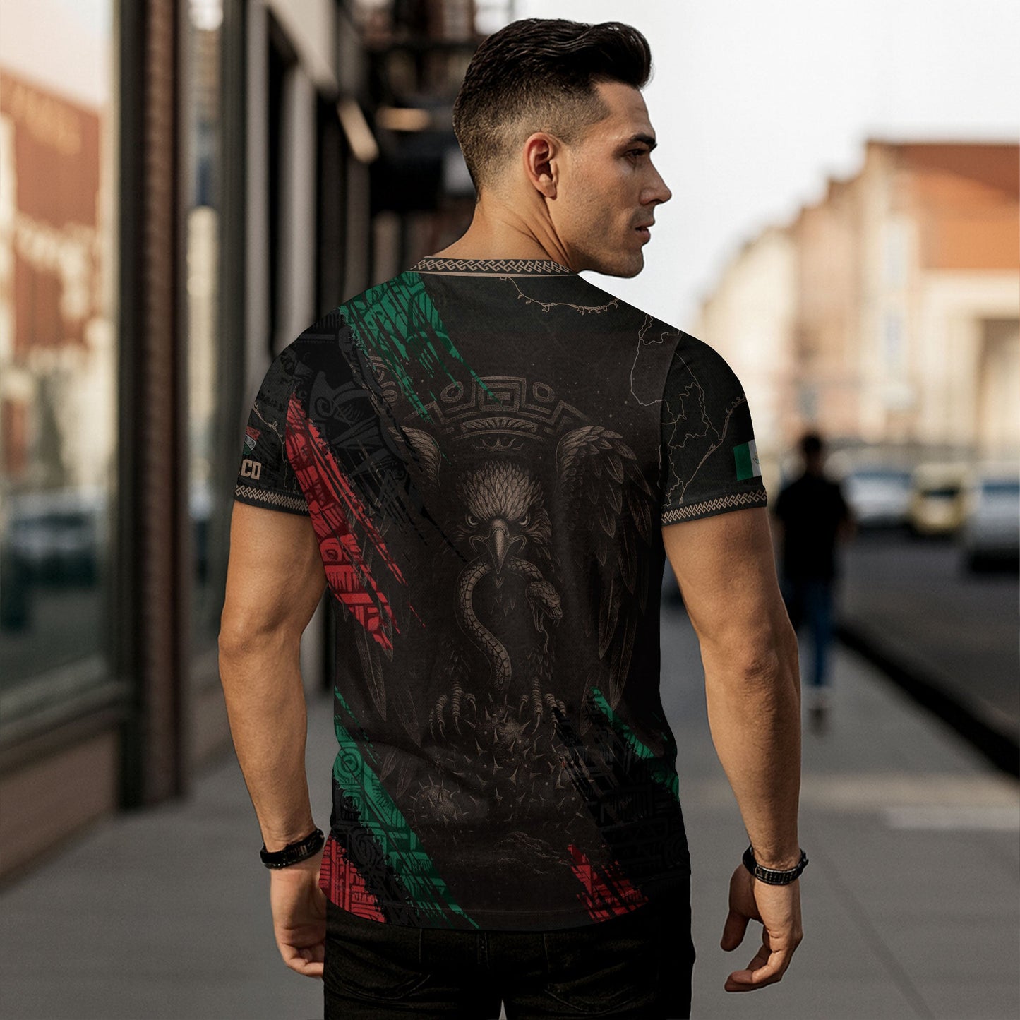 Aztec Eagle Mexico Map Heritage Pride Black Warrior Shirt
