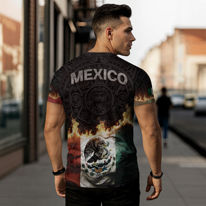 Virgin of Guadalupe Flame Mexico Flag Aztec Heritage Shirt