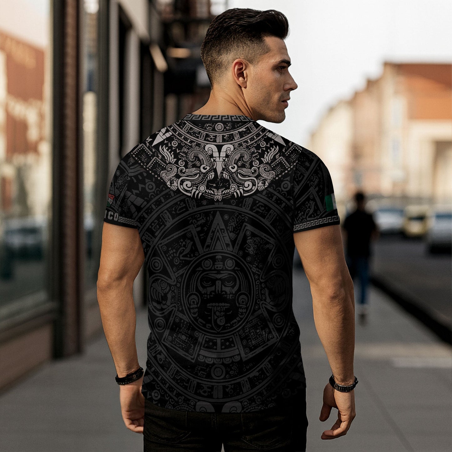Mexico Aztec Heritage Shirt 3-Pack Bundle – Sun Stone Black Pattern + Pyramid Warrior Spirit + Flag Eagle Serpent National Pride