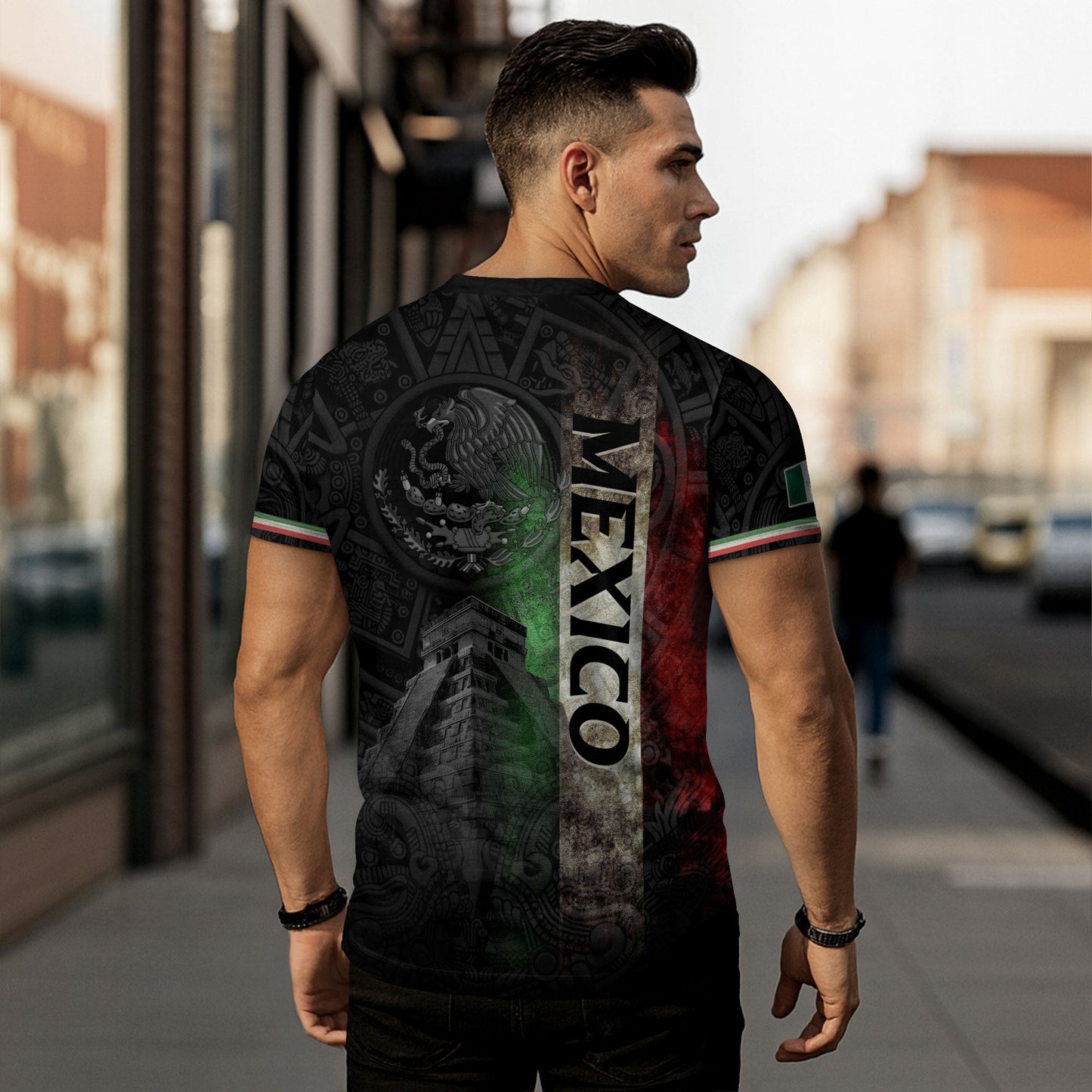 Mexico Flag Vibrant Eagle Serpent Vertical Stripe Heritage Pride Style Shirt
