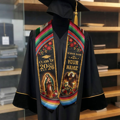 Mexican Graduation Stole Custom 2026 Graduation Sash Mexico, Mexican Flag Stole