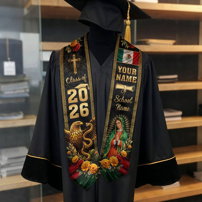 Mexican Graduation Stole 2026 Custom Graduation Sash Personalized Stoles for Graduation Mexico