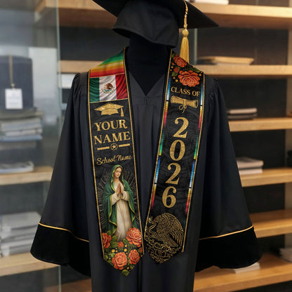 Mexico Graduation Stole 2026 Custom Graduation Sash Personalized Mexican Stoles for Graduation 2026