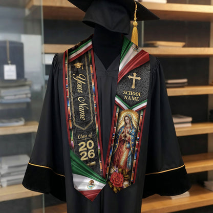 Custom Mexican Graduation Stole 2026 Personalized Mexico Graduation Sash Custom Graduation Stoles