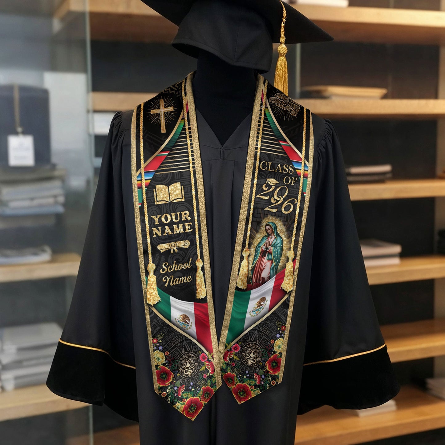 Custom Mexican Graduation Stole 2026 Proud Mexican Graduation Sash Personalized Graduation Stoles Mexico Graduation Sash Customize