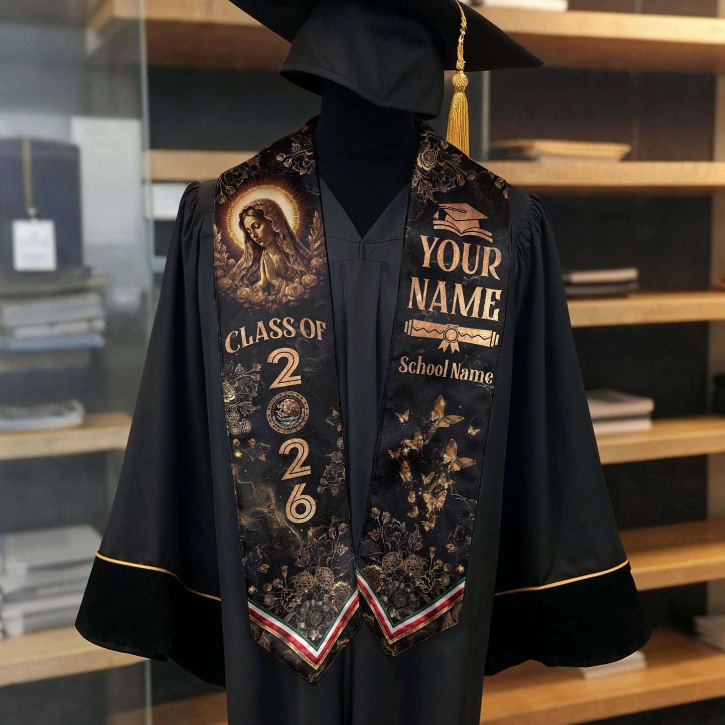 Custom Graduation Stole Mexican Graduation Sash 2025 Personalized Stoles for Graduation