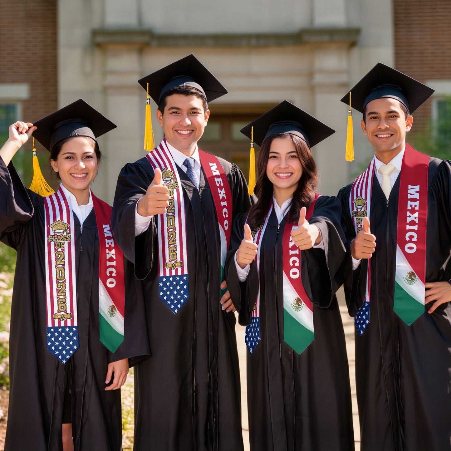 Mexico Graduation Stole 2026, Mexican Sash for Graduation Day, Class of 2026 Celebration