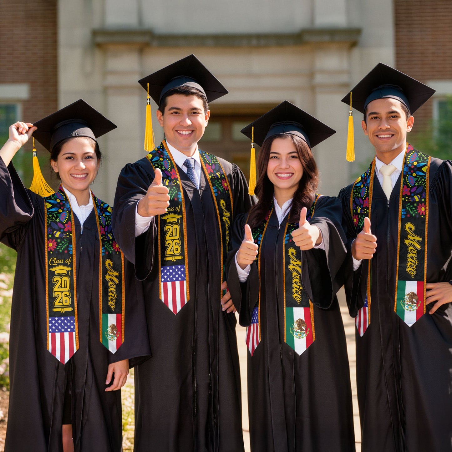 Mexican Stole Mexico 2026, Graduation Sash Elegant Design