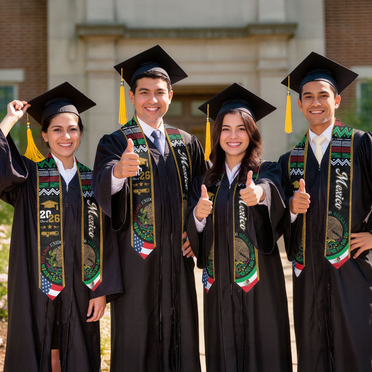 Mexico 2026 Stole, Mexican Sash for Graduation Outfit