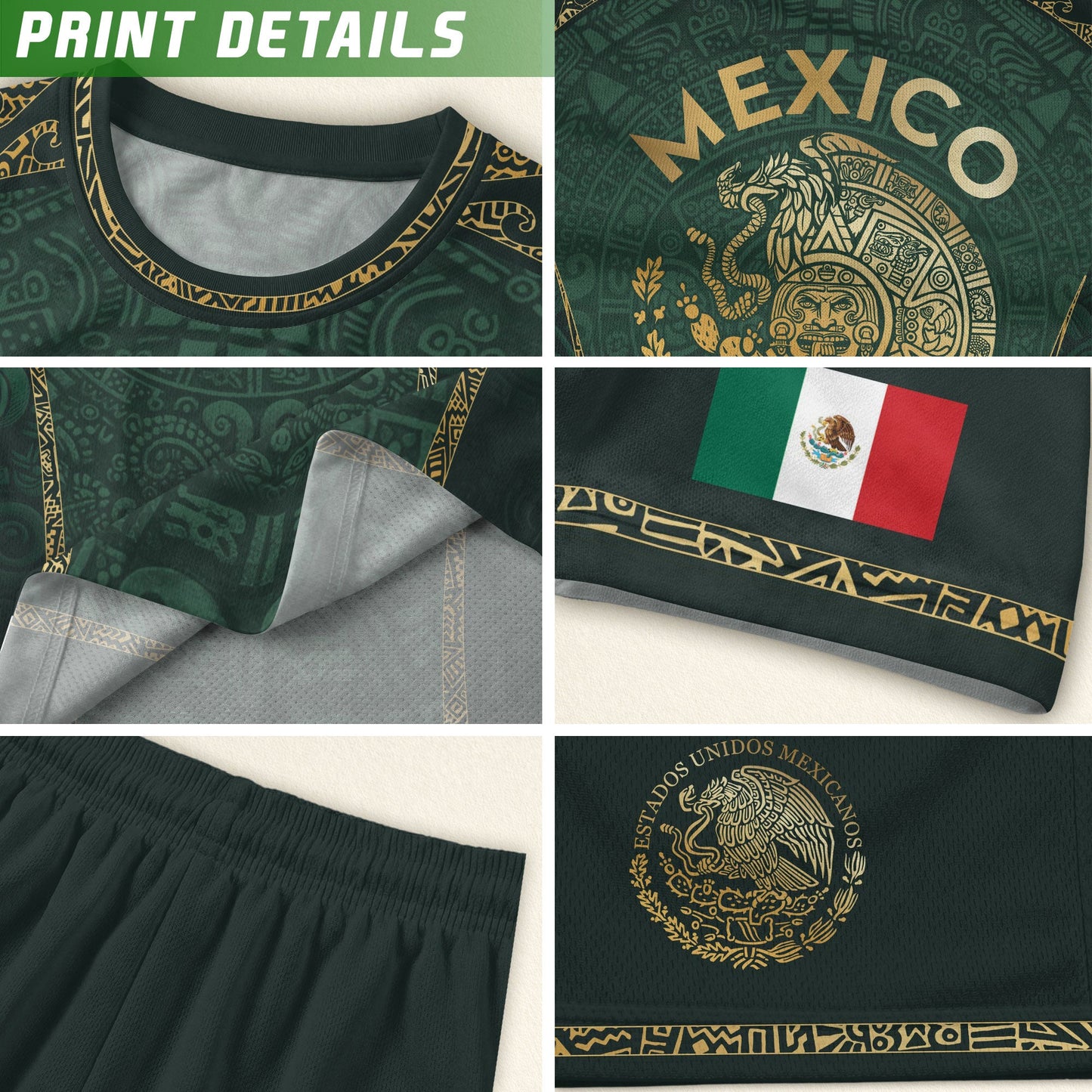 Mexico National Pride Soccer Jersey Gold Green, Culture and Legacy Collection