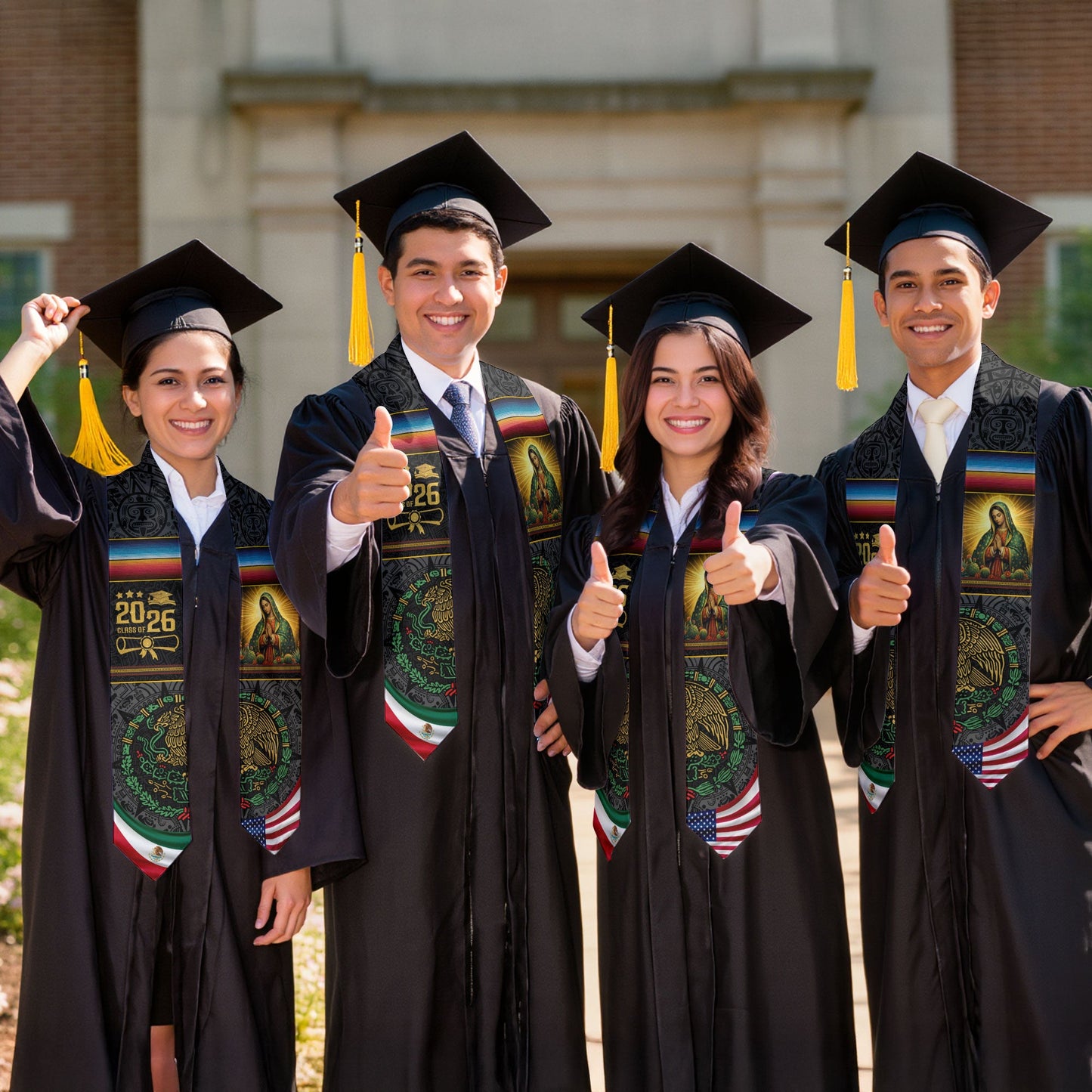 Mexican Graduation Stole 2026, Graduation Sash Mexico, Mexican Flag Graduation Stoles, Mexican Stole for Graduation