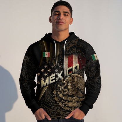 Mexico Eagle Aztec Tribal Pattern Cultural Heritage Mens Hoodie