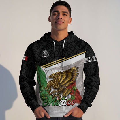 Mexico Eagle Snake Flag Graphic Art Heritage Mens Sudadera De Mexico Hoodie