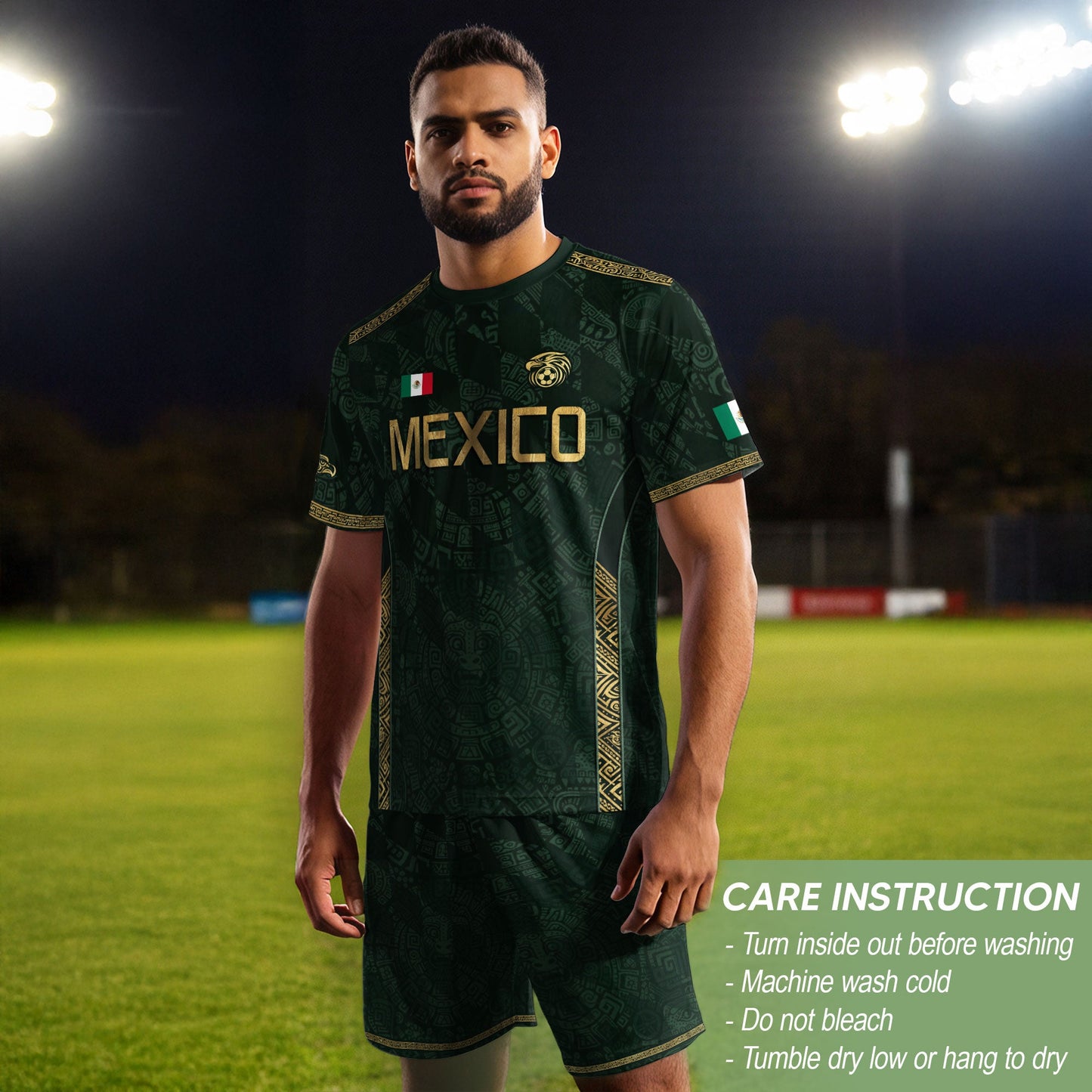 Mexico Heritage Soccer Jersey Green Gold, Cultural Legacy and National Pride Design