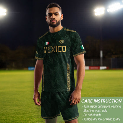 Mexico Heritage Soccer Jersey Green Gold, Cultural Legacy and National Pride Design