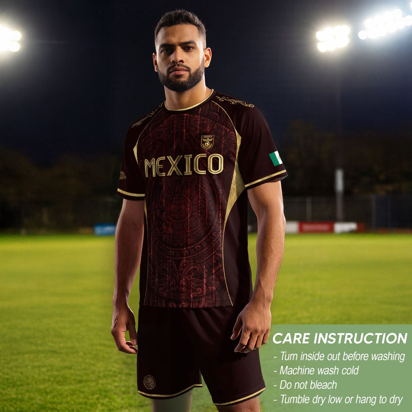 Mexico National Heritage Soccer Jersey Red Gold, Timeless Pride and Tradition
