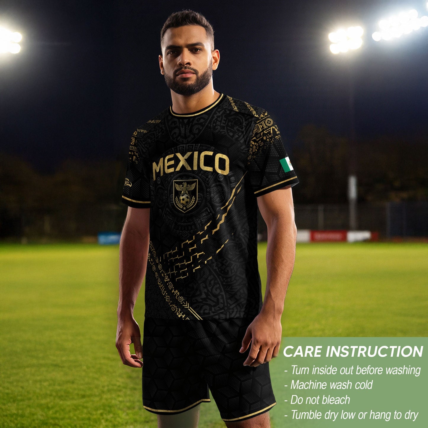 Mexico Cultural Pride Soccer Jersey Black Gold, Legacy Beyond the Game