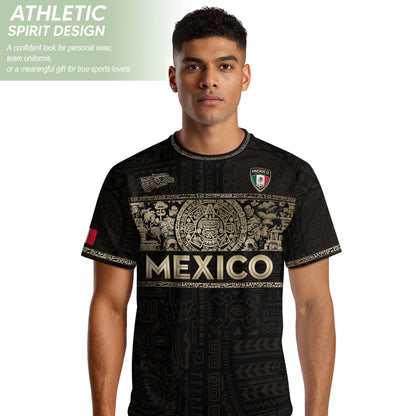 Mexico National Pride Soccer Jersey Black Gold, Cultural Identity Collection