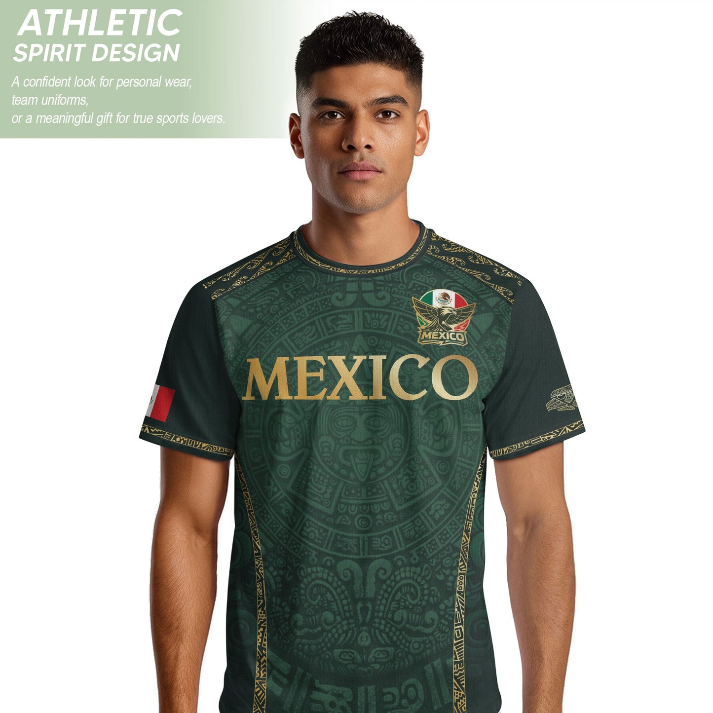 Mexico National Pride Soccer Jersey Gold Green, Culture and Legacy Collection