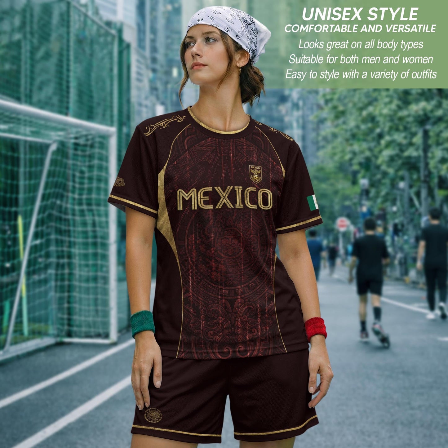 Mexico National Heritage Soccer Jersey Red Gold, Timeless Pride and Tradition