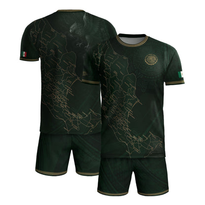 Mexico Green Map Design Aztec Heritage Pride Soccer Jersey