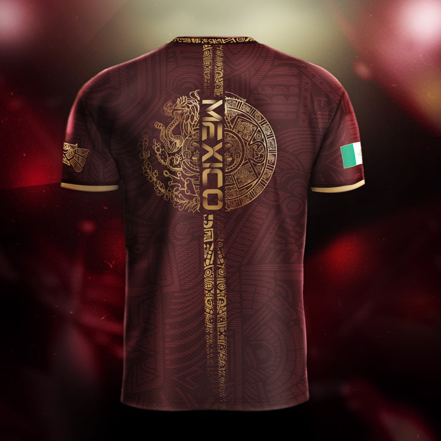Mexico Burgundy Aztec Eagle Heritage Soccer Jersey (Bundle)