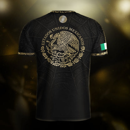 Mexico Black Gold Eagle Heritage Estados Unidos Mexicanos Football Soccer Jersey