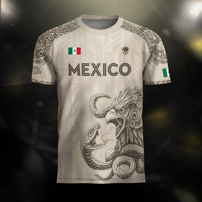 Mexico Beige Aztec Eagle Heritage Soccer Jersey