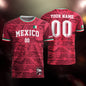 Custom Mexico Burgundy Aztec Pattern Design Soccer Jersey