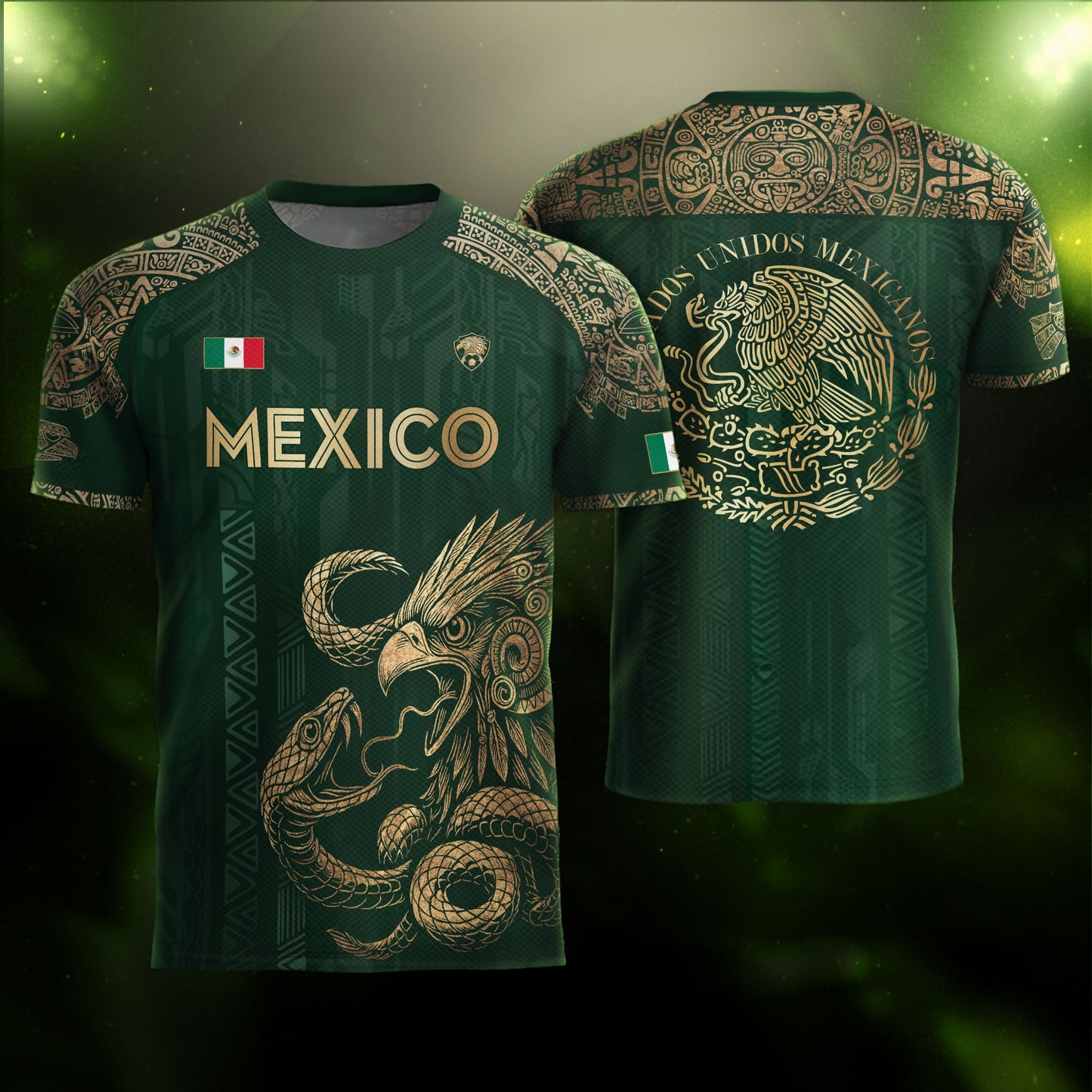 Mexico Green Aztec Eagle Heritage Soccer Jersey