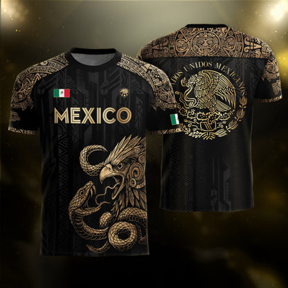 Mexico Black Eagle Aztec Heritage Soccer Jersey