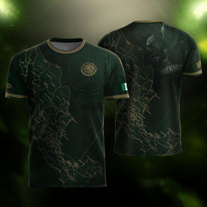 Mexico Green Map Design Aztec Heritage Pride Soccer Jersey