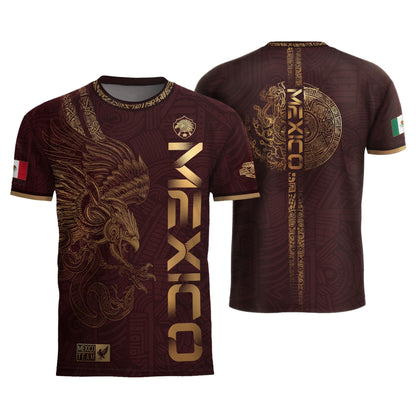 Mexico Burgundy Aztec Eagle Heritage Soccer Jersey (Bundle)