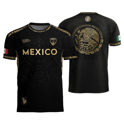 Mexico Black Gold Eagle Heritage Estados Unidos Mexicanos Football Soccer Jersey