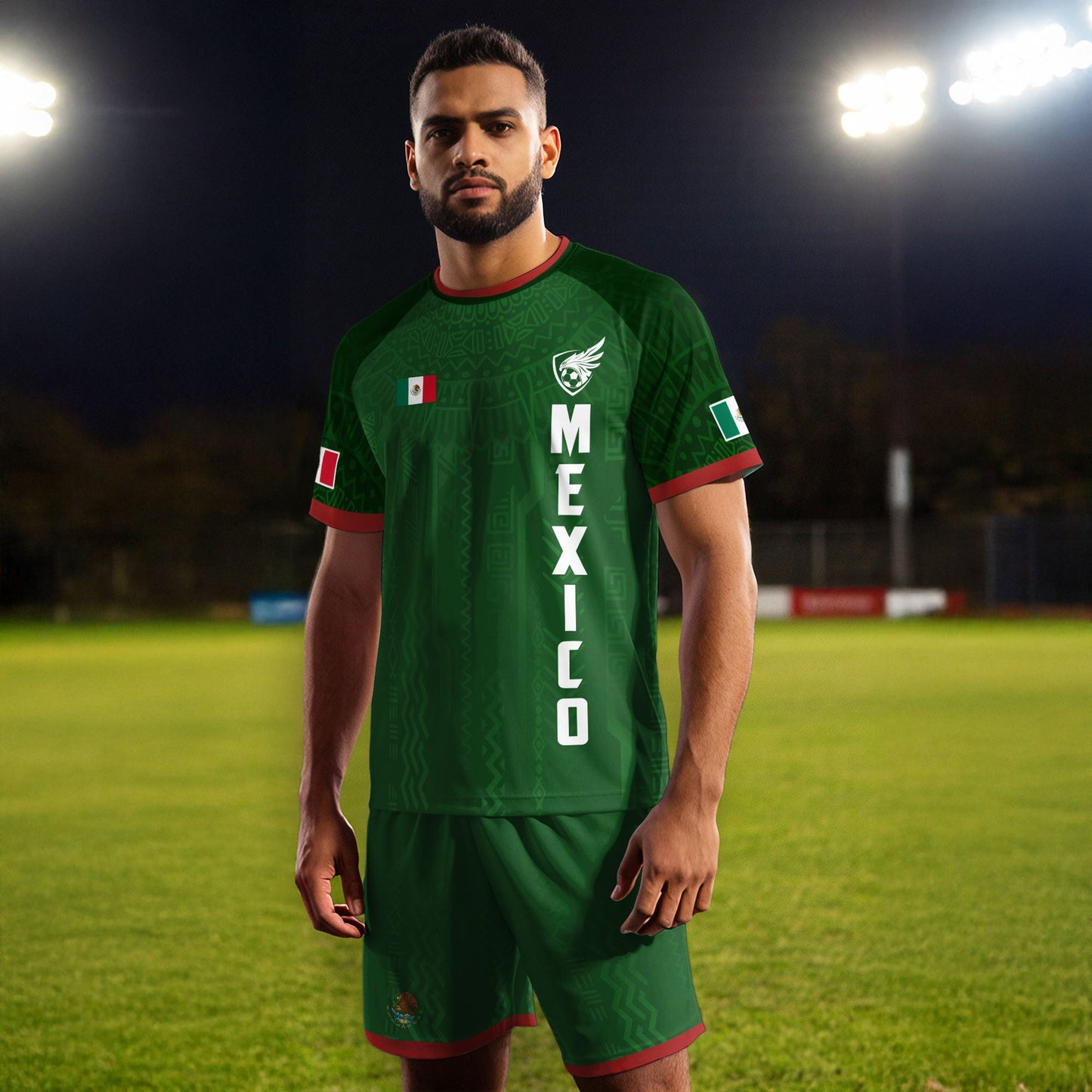 Mexico Green Heritage Soccer Jersey With National Emblem