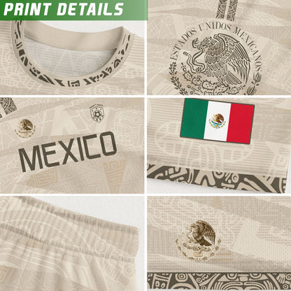 Mexico Beige Aztec Heritage Soccer Jersey