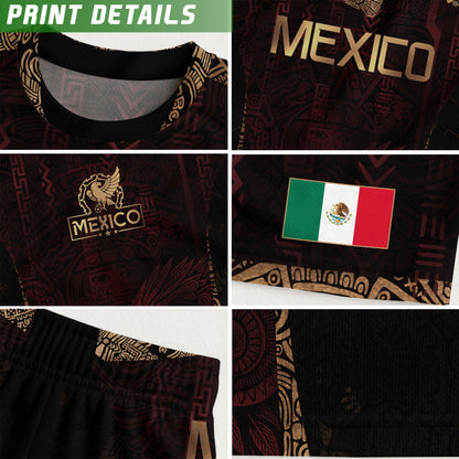 Mexico Maroon Aztec Eagle Heritage Soccer Jersey