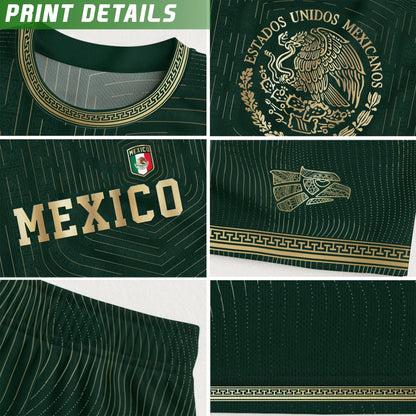 Mexico Green Gold Eagle Heritage Estados Unidos Mexicanos Soccer Jersey