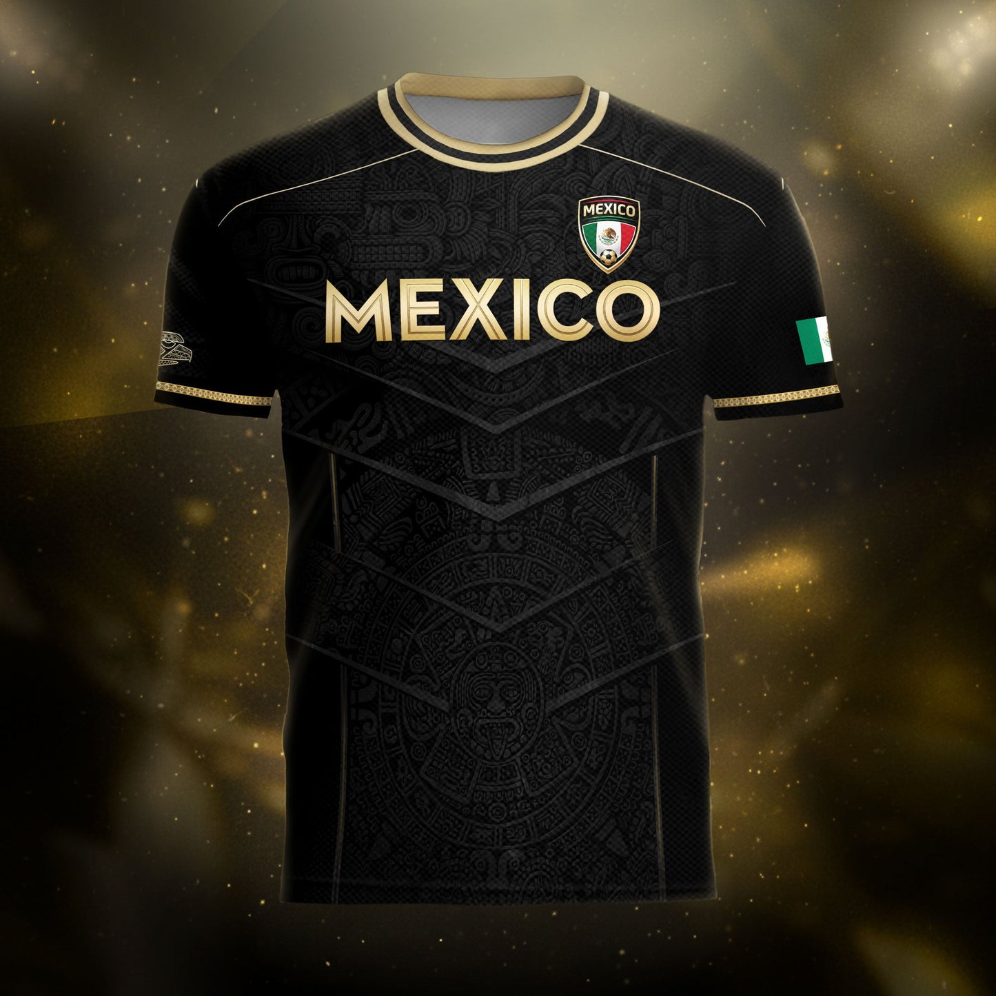 Mexico Black Gold Eagle Heritage Estados Unidos Mexicanos National Soccer Jersey