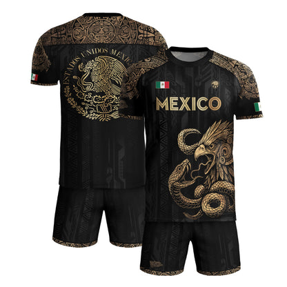 Mexico Black Eagle Aztec Heritage Soccer Jersey