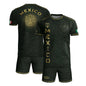 Mexico Dark Green Gold Aztec Calendar Sun God Heritage National Soccer Jersey