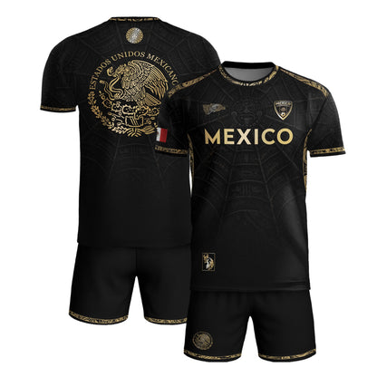 Mexico Black Gold Eagle Heritage Estados Unidos Mexicanos Football Soccer Jersey
