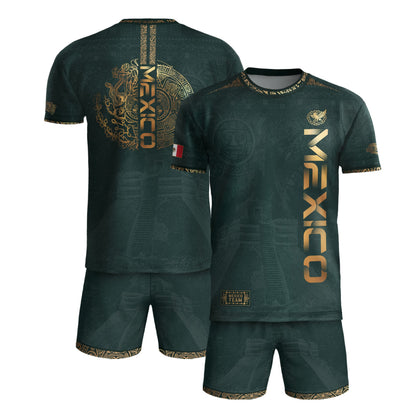 Mexico Dark Green Aztec Pyramid Heritage Estados Unidos Mexicanos Soccer Jersey