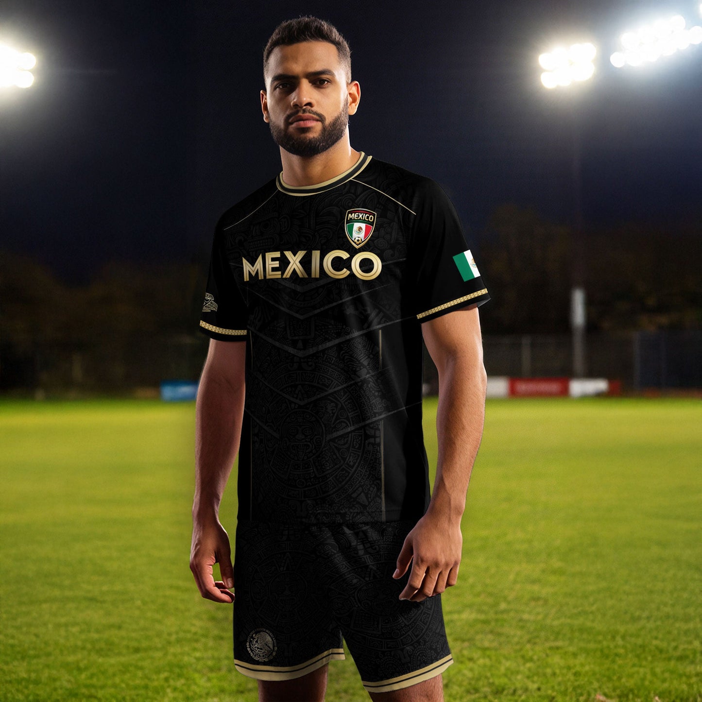 Mexico Black Gold Eagle Heritage Estados Unidos Mexicanos National Soccer Jersey