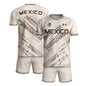 Mexico Beige Aztec Warrior Pyramid Heritage Mens Football Soccer Jersey