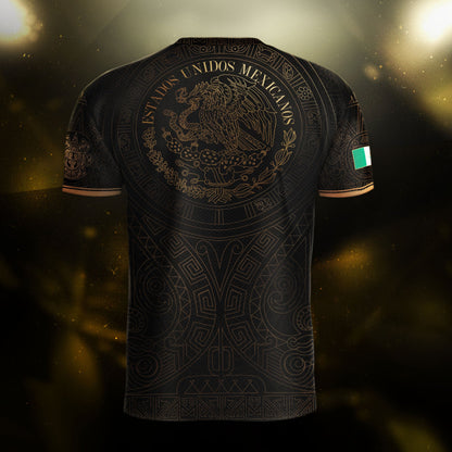Mexico Black Gold Eagle Snake Heritage Estados Unidos Mexicanos National Soccer Jersey