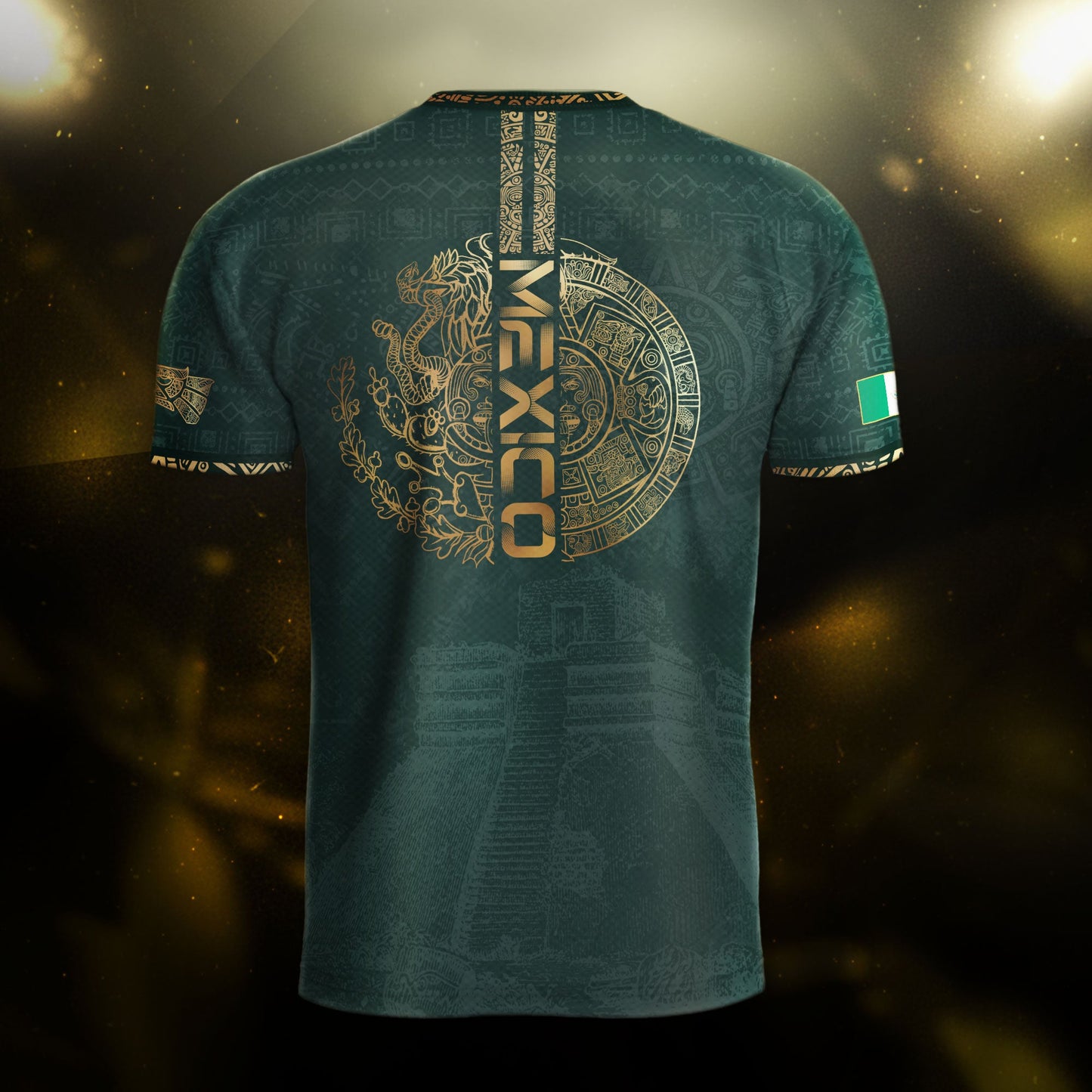 Mexico Dark Green Aztec Pyramid Heritage Estados Unidos Mexicanos Soccer Jersey