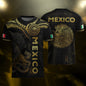 Mexico Soccer Jersey Black Gold Eagle Serpent Aztec Design