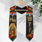 Mexican Graduation Stole 2026 – Virgin Mary, USA & Mexico Flag, Name & School Personalized Sash