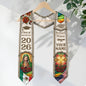 Mexican Graduation Stole 2026 Custom Name School Virgin Mary Cross Gold White Sash